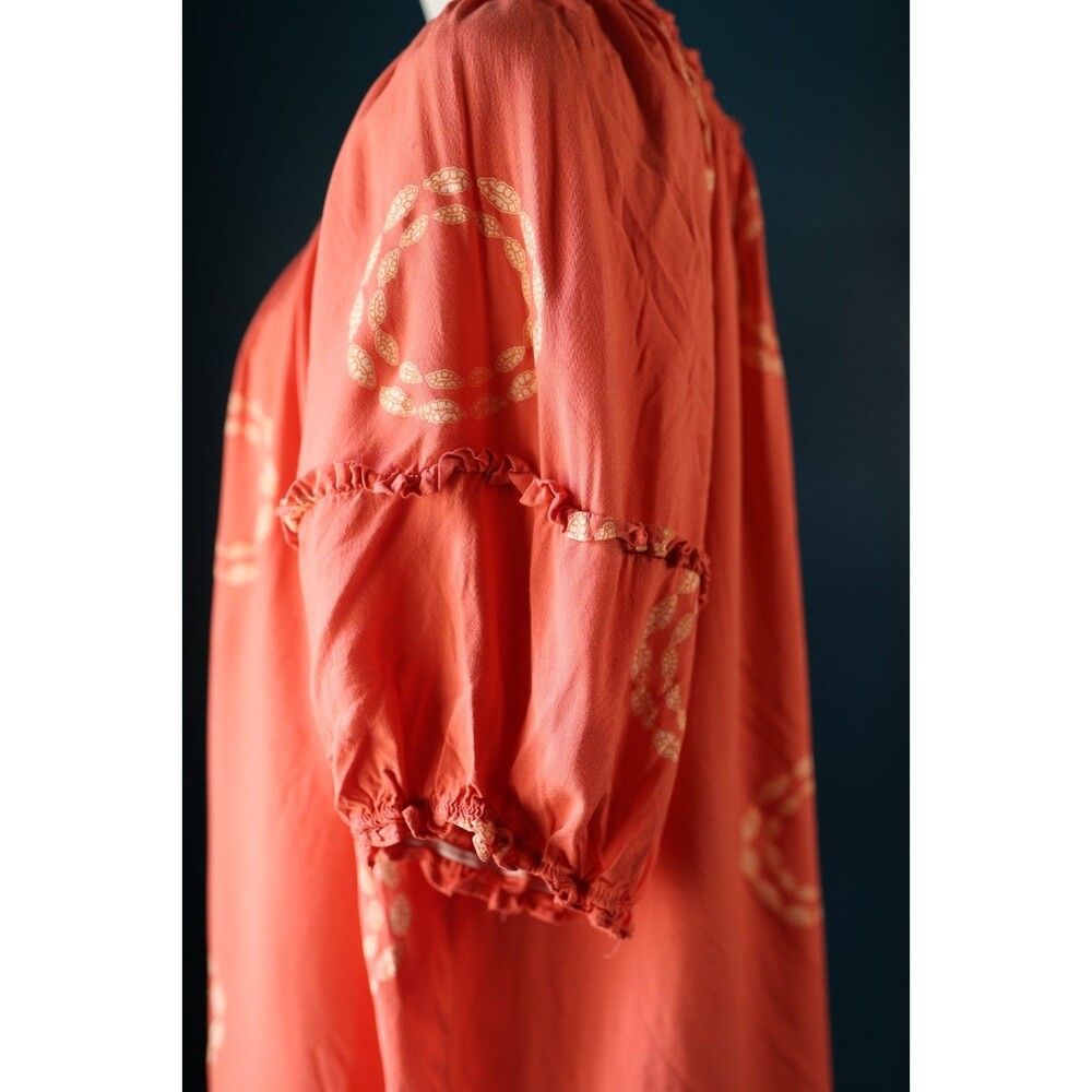 Millenium Short Sleeves Blouse Coral Peasant Off The Shoulder Tunic Boho 3X - Picture 4 of 9